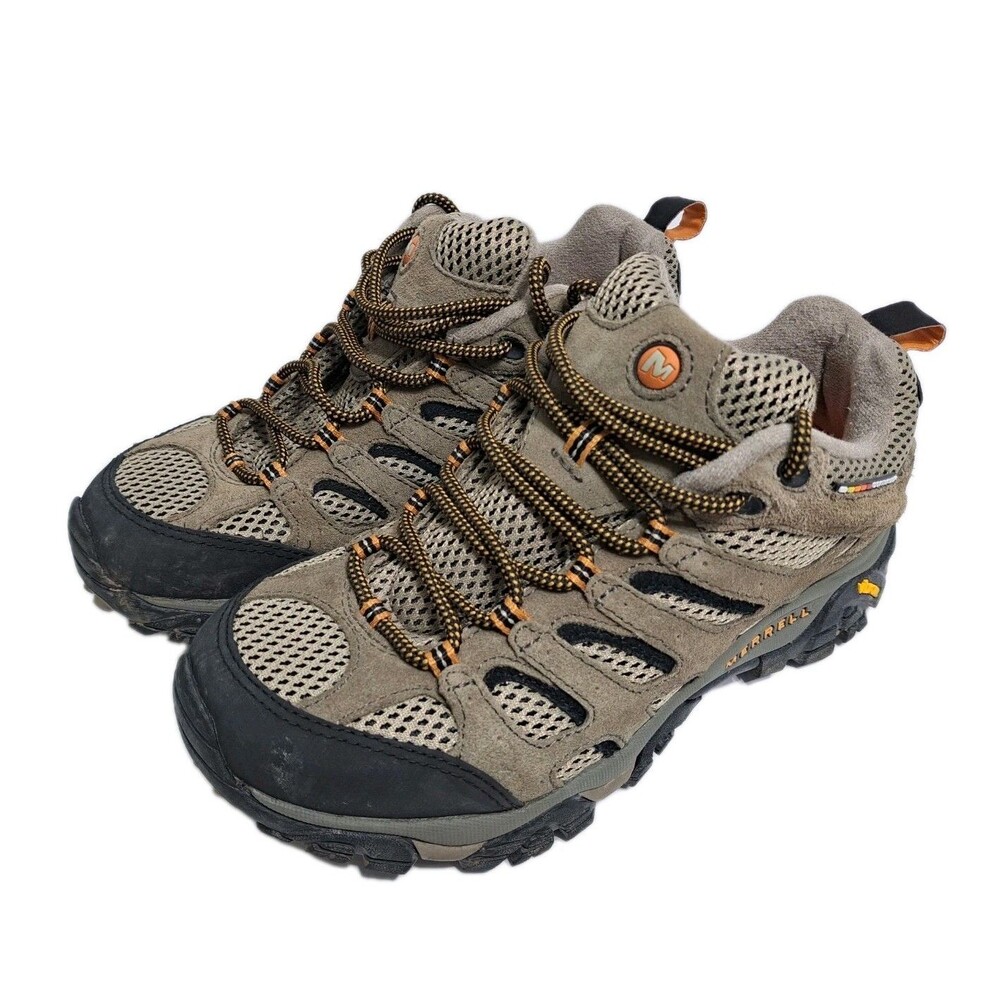 Merrell Moab Men's Size 7.5 WIDE Vent Shoe Walnut Suede Mesh Hiking Trail Vibram